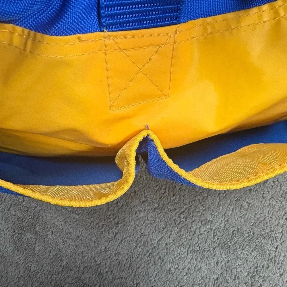 FISHER PRICE Diaper Bag Tote Cooler Bag Blue Yellow Vintage Large Travel 90's